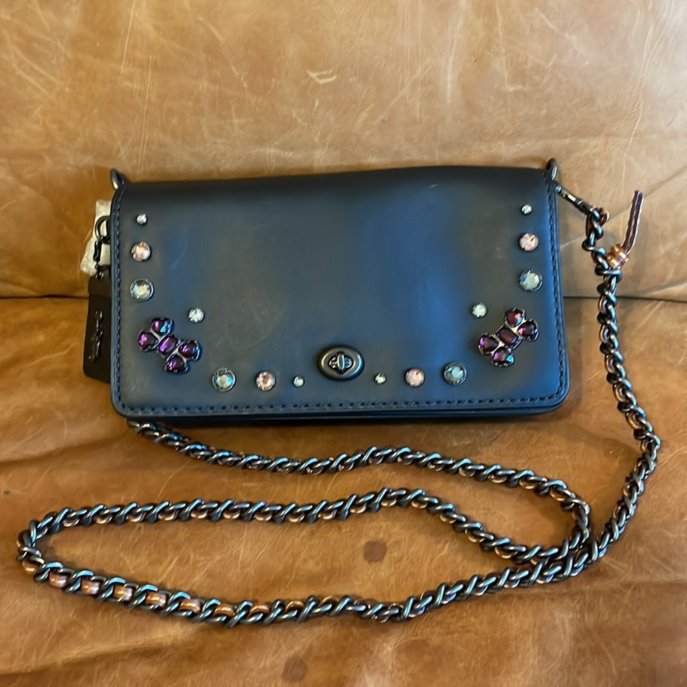 NEW Coach Dinky Crystal Crossbody Bag (38646 Black)